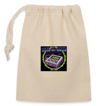 Retro Digital Phone Zone Illustration - Closable cotton gift bag (14x20cm) - nature - Front