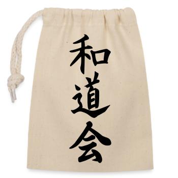 Wado Kai Karate Japanisch geschrieben Black Kanji - Verschließbarer Geschenkbeutel aus Baumwolle (14x20cm) - Natur - Vorne