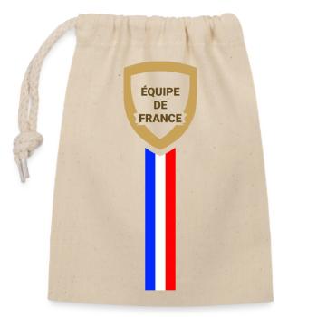 French national team - Closable cotton gift bag (14x20cm) - nature - Front