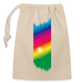 Farbspektrum - Rainbow - Verschließbarer Geschenkbeutel aus Baumwolle (14x20cm) - Natur - Vorne