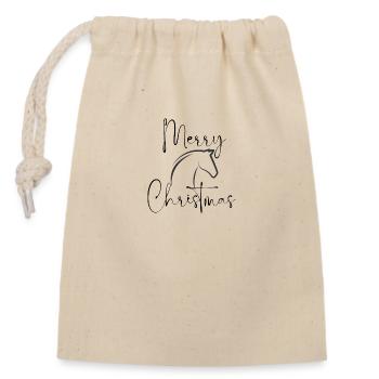 Merry Christmas - Verschließbarer Geschenkbeutel aus Baumwolle (14x20cm) - Natur - Vorne