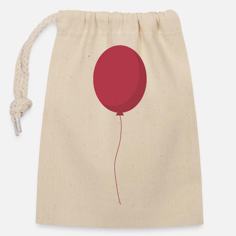 Ballon mit Luft - Verschließbarer Geschenkbeutel aus Baumwolle (14x20cm) - Natur