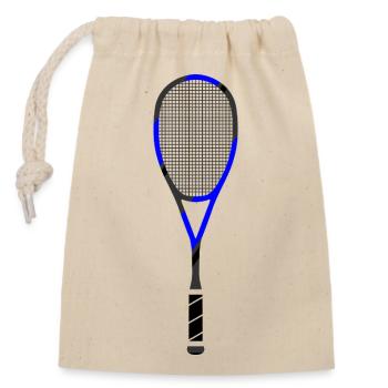 Raquette de tennis de squash bleu coloré noir - Sac cadeau en coton avec cordon (14 x 20 cm) - nature - Devant