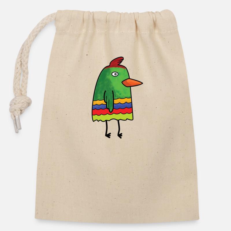 weird bird - Closable cotton gift bag (14x20cm) - nature
