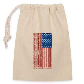 America for sale - Sac cadeau en coton avec cordon (14 x 20 cm) - nature - Devant