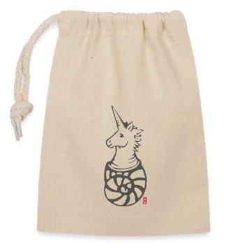 Unicorn-The Hermit - Closable cotton gift bag (14x20cm) - nature - Front