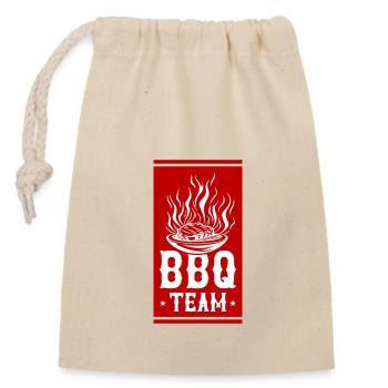 Équipe de barbecue au gril - Sac cadeau en coton avec cordon (14 x 20 cm) - nature - Devant