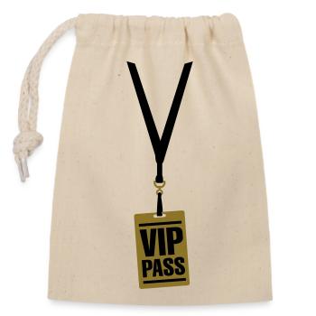 VIP Pass - Sac cadeau en coton avec cordon (14 x 20 cm) - nature - Devant