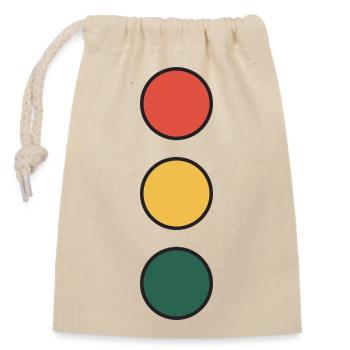Pile de roues de couleurs : Rouge, jaune, vert - Sac cadeau en coton avec cordon (14 x 20 cm) - nature - Devant