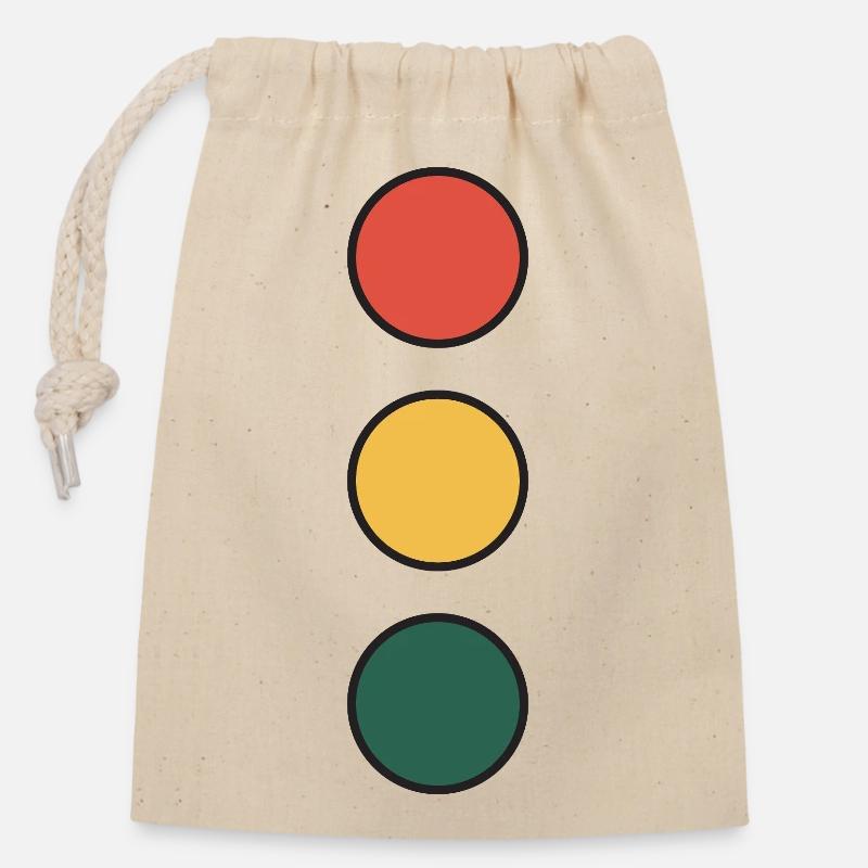 Color Wheel Stack: Red Yellow Green - Closable cotton gift bag (14x20cm) - nature