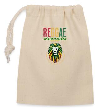 Reggae Lion tshirt - Closable cotton gift bag (14x20cm) - nature - Front
