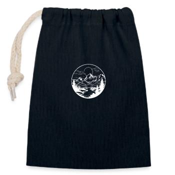 Mountains, Landscape, Nature - Closable cotton gift bag (14x20cm) - navy - Front