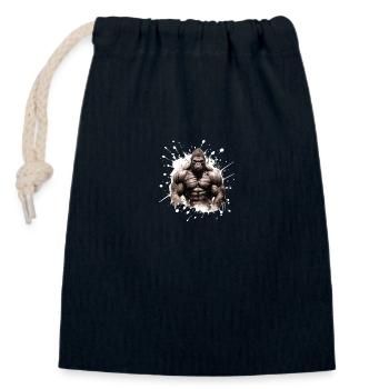 Gorille Bodybuilding Beast - Sac cadeau en coton avec cordon (14 x 20 cm) - bleu marine - Devant