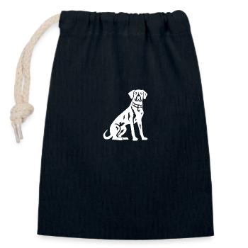 Dalmatian Dog Silhouette - Closable cotton gift bag (14x20cm) - navy - Front
