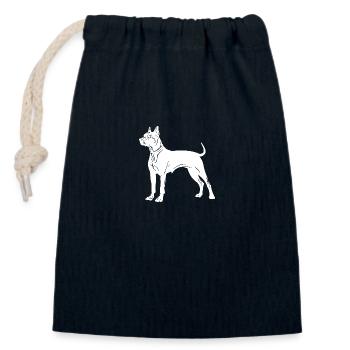 Pit Dog Silhouette - Closable cotton gift bag (14x20cm) - navy - Front