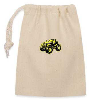 Traktor Landwirt - Verschließbarer Geschenkbeutel aus Baumwolle (14x20cm) - Natur - Vorne
