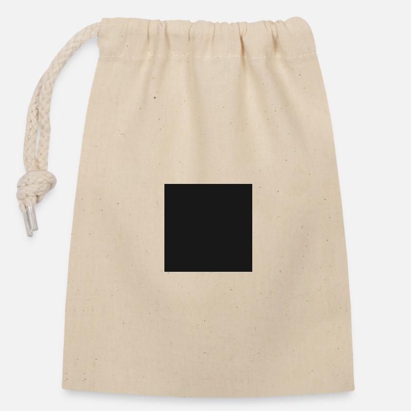 350x350black - Closable cotton gift bag (14x20cm) - nature