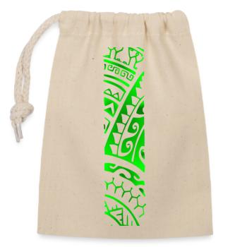 REVA (Vert) - Sac cadeau en coton avec cordon (14 x 20 cm) - nature - Devant