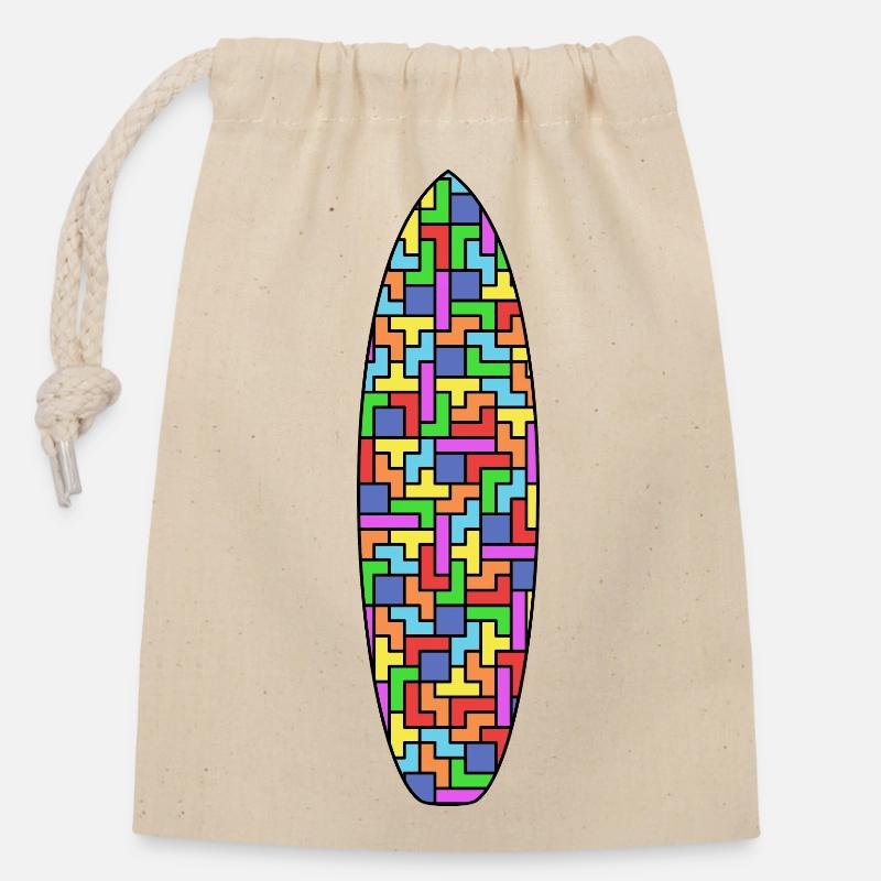 Brick Surf - Closable cotton gift bag (14x20cm) - nature