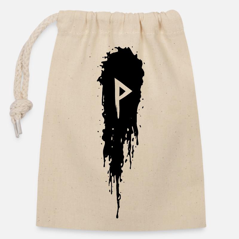 Wunjo - Sac cadeau en coton avec cordon (14 x 20 cm) - nature