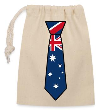 Australien-Unentschieden - Verschließbarer Geschenkbeutel aus Baumwolle (14x20cm) - Natur - Vorne