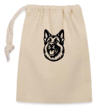 German Shepherd Drawing Head - Closable cotton gift bag (14x20cm) - nature - Front