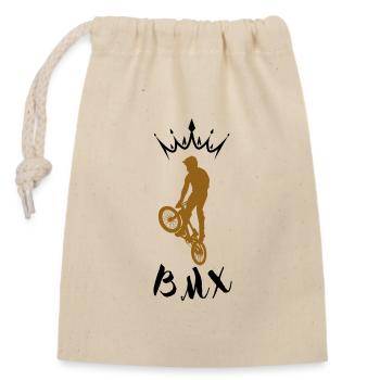 Balance Silhouette auf BMX - Verschließbarer Geschenkbeutel aus Baumwolle (14x20cm) - Natur - Vorne