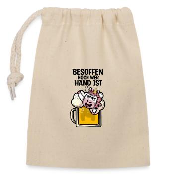 Besoffen Hoch, wer Hand ist Saufen Witziges Party - Verschließbarer Geschenkbeutel aus Baumwolle (14x20cm) - Natur - Vorne