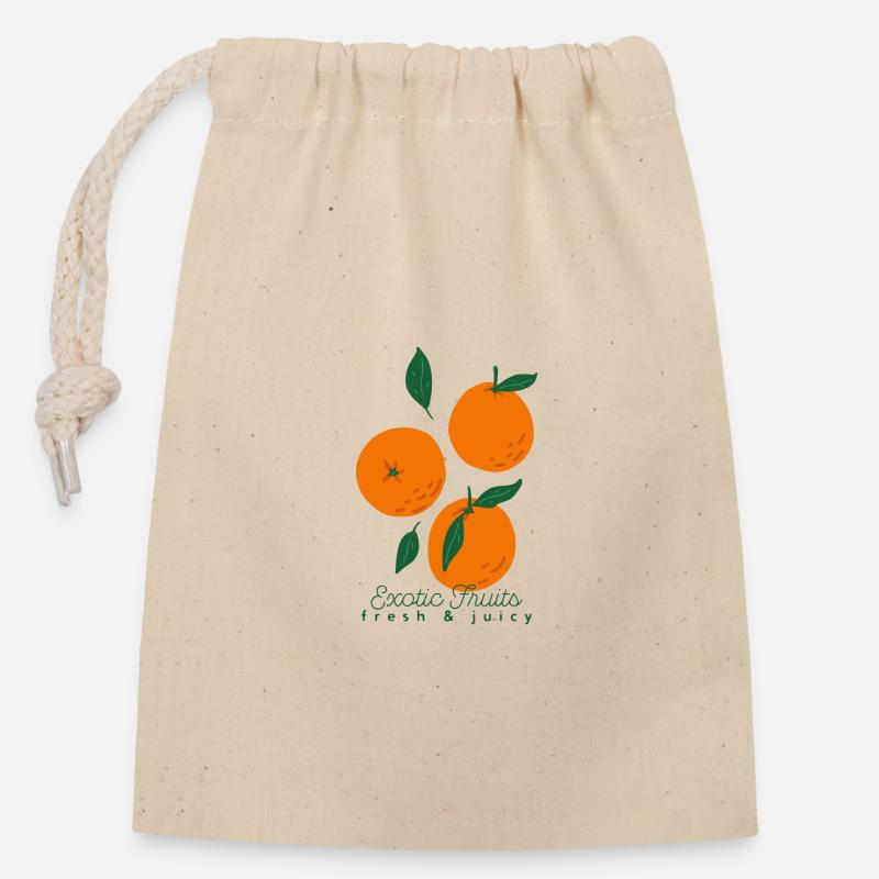 Exotic Fruits / Oranges - Verschließbarer Geschenkbeutel aus Baumwolle (14x20cm) - Natur