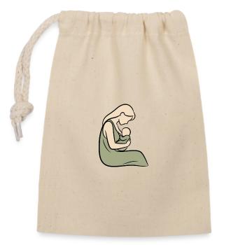 Gentle Bonding: Maternity Breastfeeding - Closable cotton gift bag (14x20cm) - nature - Front