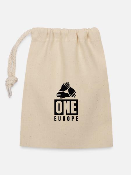 One Europe - Closable cotton gift bag (14x20cm) - nature