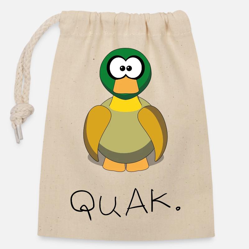 Quak - Verschließbarer Geschenkbeutel aus Baumwolle (14x20cm) - Natur