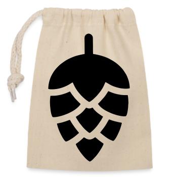Hops - Closable cotton gift bag (14x20cm) - nature - Front