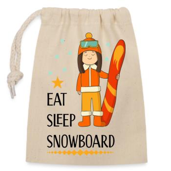 snowboard - Sac cadeau en coton avec cordon (14 x 20 cm) - nature - Devant