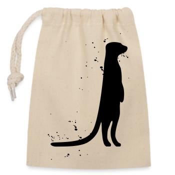 meerkat - Closable cotton gift bag (14x20cm) - nature - Front