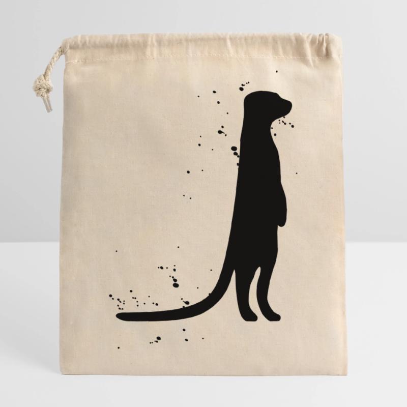 Erdmännchen Verschließbarer Geschenkbeutel aus Baumwolle (14x20cm)