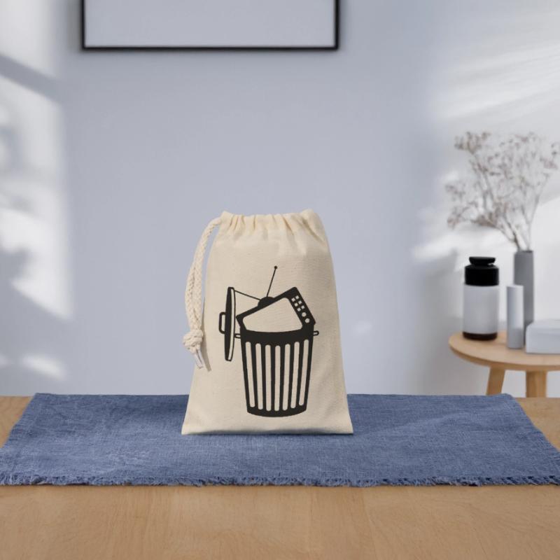 fernseher trash tv programm verdummung scheisse sc Verschließbarer Geschenkbeutel aus Baumwolle (14x20cm)