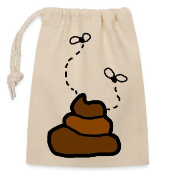 Kacke Scheisse Kot Stuhlgang Toilette - Verschließbarer Geschenkbeutel aus Baumwolle (14x20cm) - Natur - Vorne
