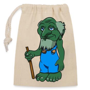 troll lieb alt stock cartoon lustig spitzohr maerc - Verschließbarer Geschenkbeutel aus Baumwolle (14x20cm) - Natur - Vorne