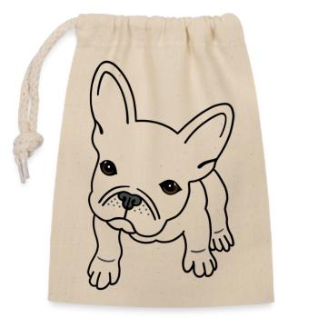 French Bulldog - Closable cotton gift bag (14x20cm) - nature - Front