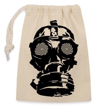Masque à gaz - Sac cadeau en coton avec cordon (14 x 20 cm) - nature - Devant