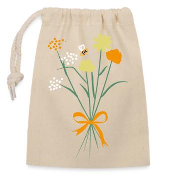 Bouquet Of Wildflowers - Closable cotton gift bag (14x20cm) - nature - Front