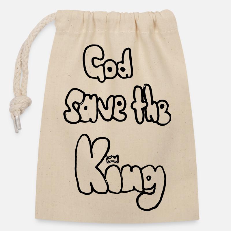 God save the King - Verschließbarer Geschenkbeutel aus Baumwolle (14x20cm) - Natur