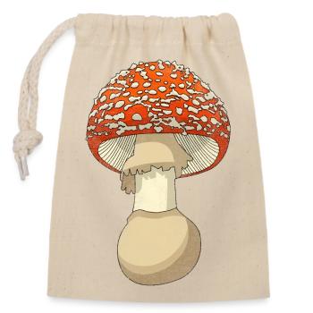 Pilz - Verschließbarer Geschenkbeutel aus Baumwolle (14x20cm) - Natur - Vorne