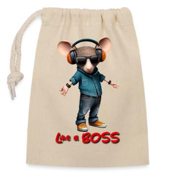 Like a Mouse - Closable cotton gift bag (14x20cm) - nature - Front