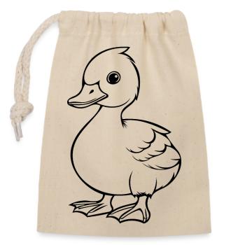 Ente Vögel Enten - Verschließbarer Geschenkbeutel aus Baumwolle (14x20cm) - Natur - Vorne