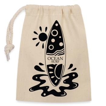 Surfing Surfboard Surfer Wassersport - Verschließbarer Geschenkbeutel aus Baumwolle (14x20cm) - Natur - Vorne