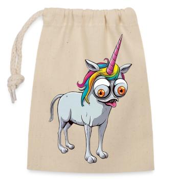 Dummes sabberndes Einhorn - Verschließbarer Geschenkbeutel aus Baumwolle (14x20cm) - Natur - Vorne