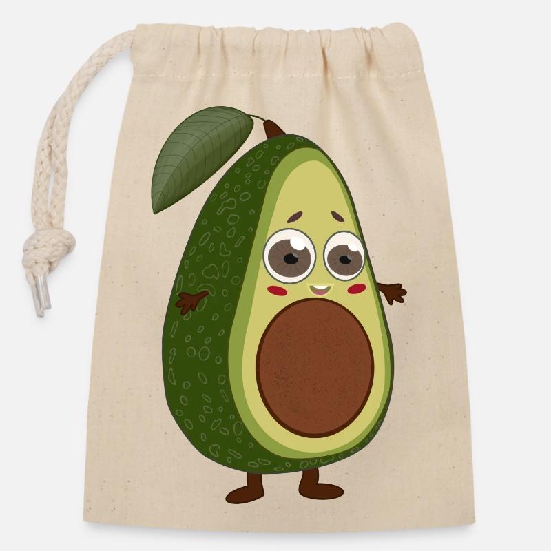 Sweet Avocado - Closable cotton gift bag (14x20cm) - nature