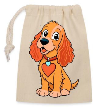 Liebevolle Cocker Spaniel Digitale Kunst - Verschließbarer Geschenkbeutel aus Baumwolle (14x20cm) - Natur - Vorne